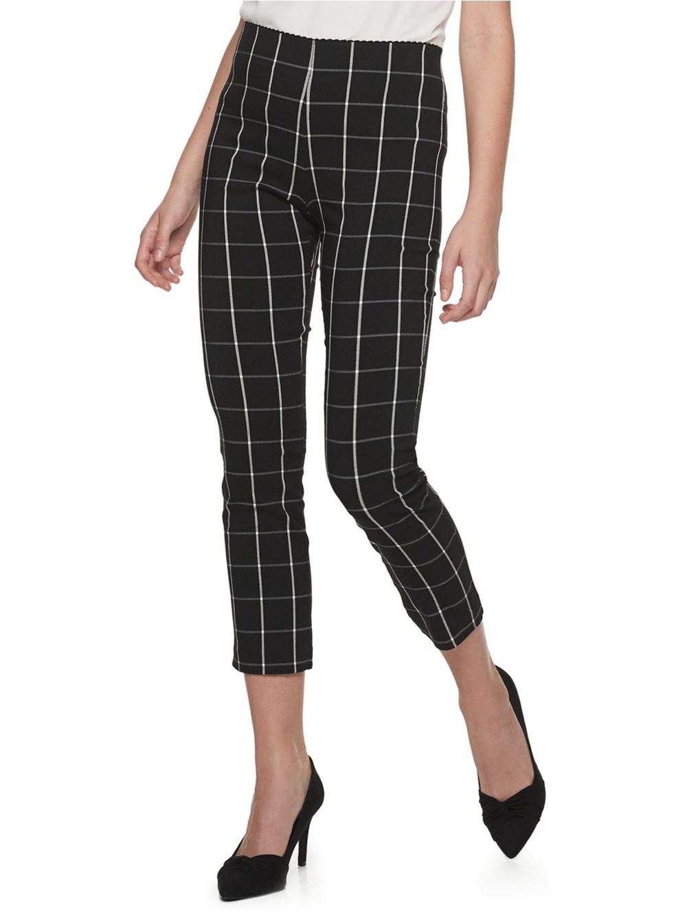 ELLE Pull On Skinny Fit Ankle Dress Pants Size Large